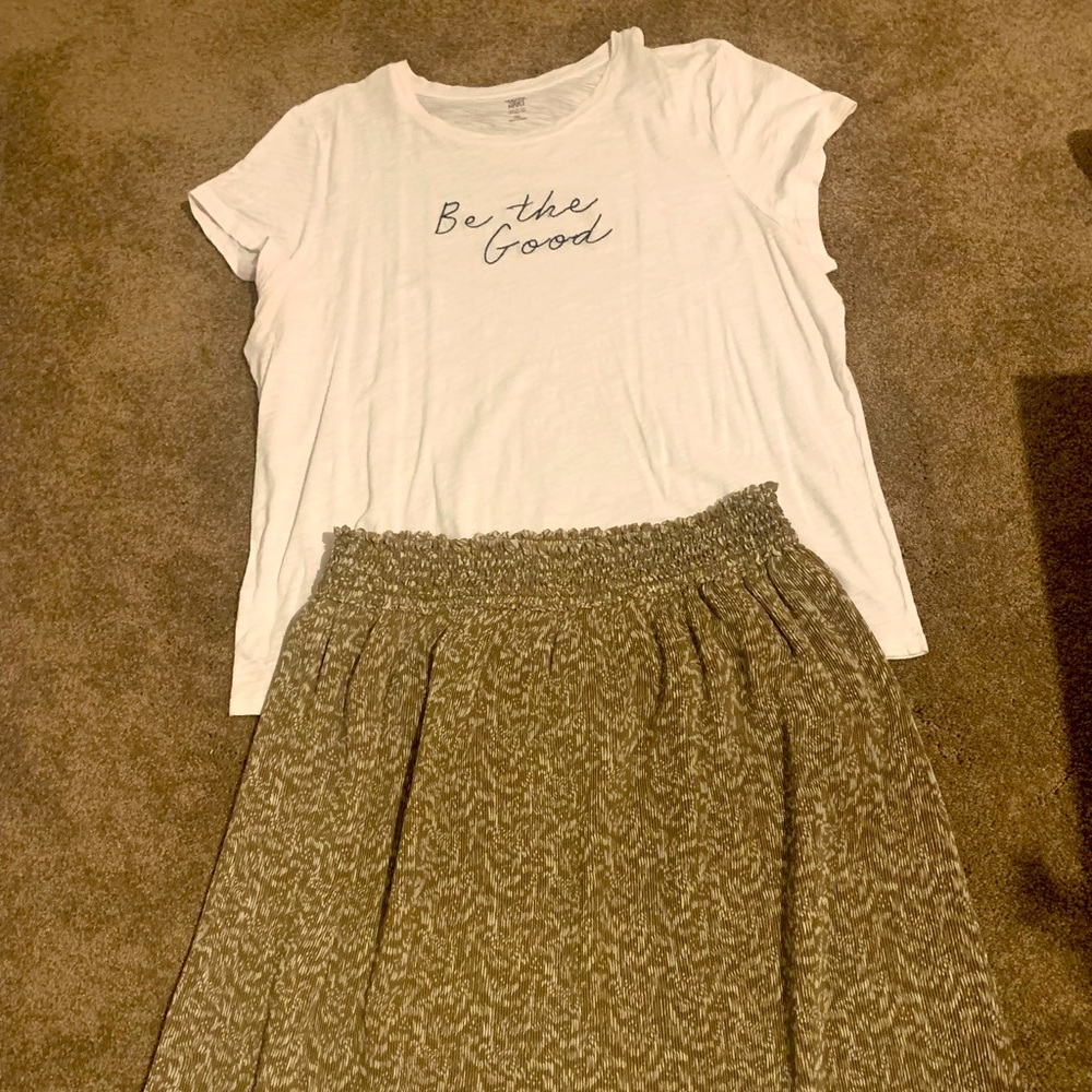 Matilda Jane Olive Green Patterned Midi Skirt